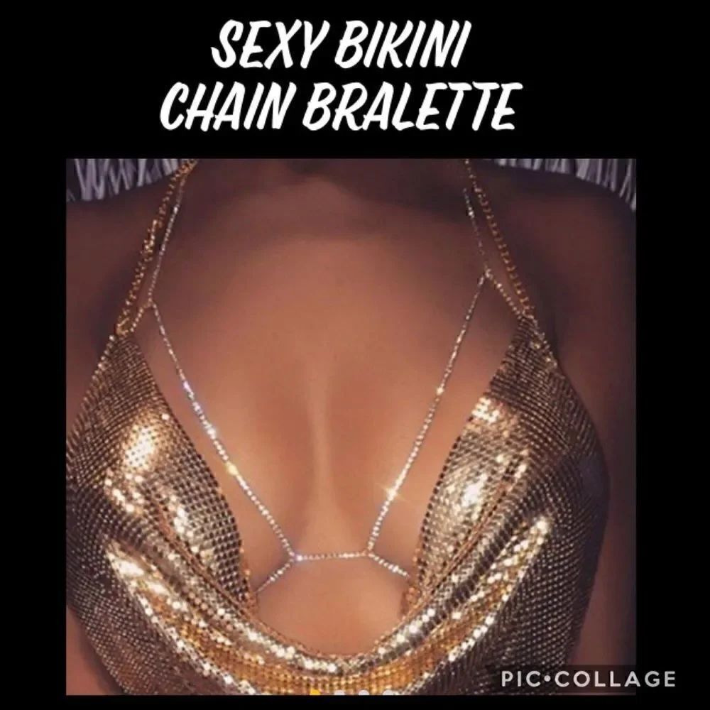Bikini Chain Harness Bralettes Silver/Gold